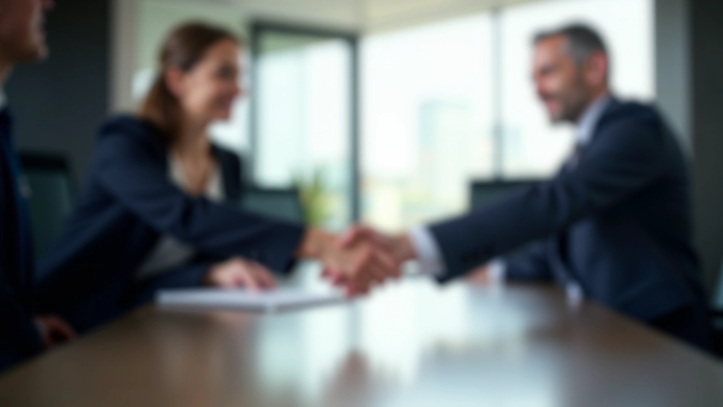 Business professionals conducting a successful negotiation meeting in a modern Irish office