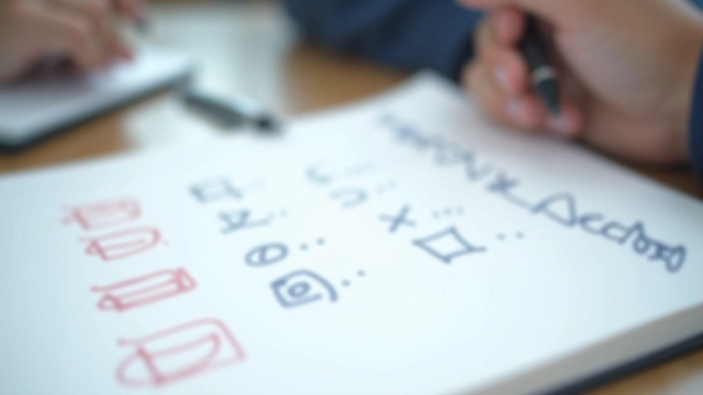 Handwritten action points list with checkboxes and assigned names documented clearly