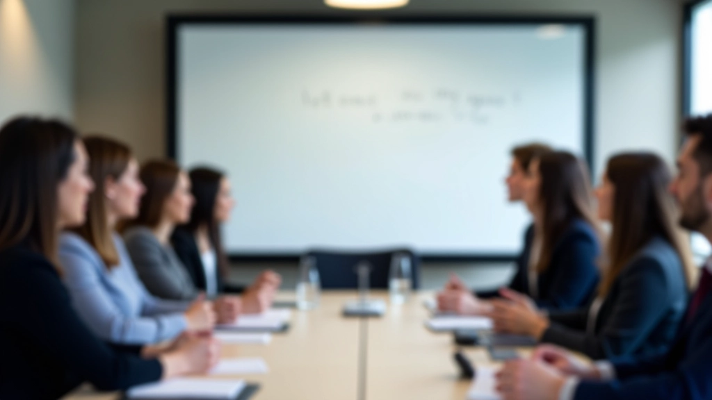 Meeting room with action items on board