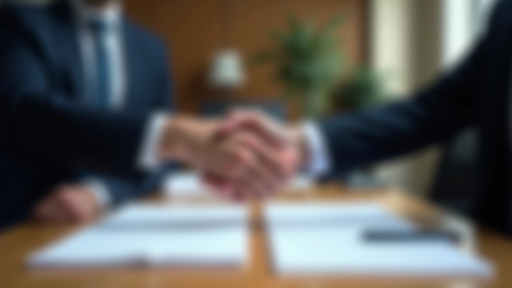 Two professionals in business attire collaborating on documents