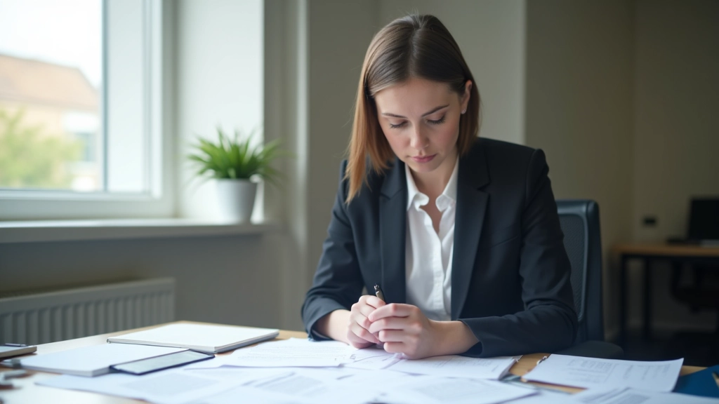 Professional in office reviewing documents